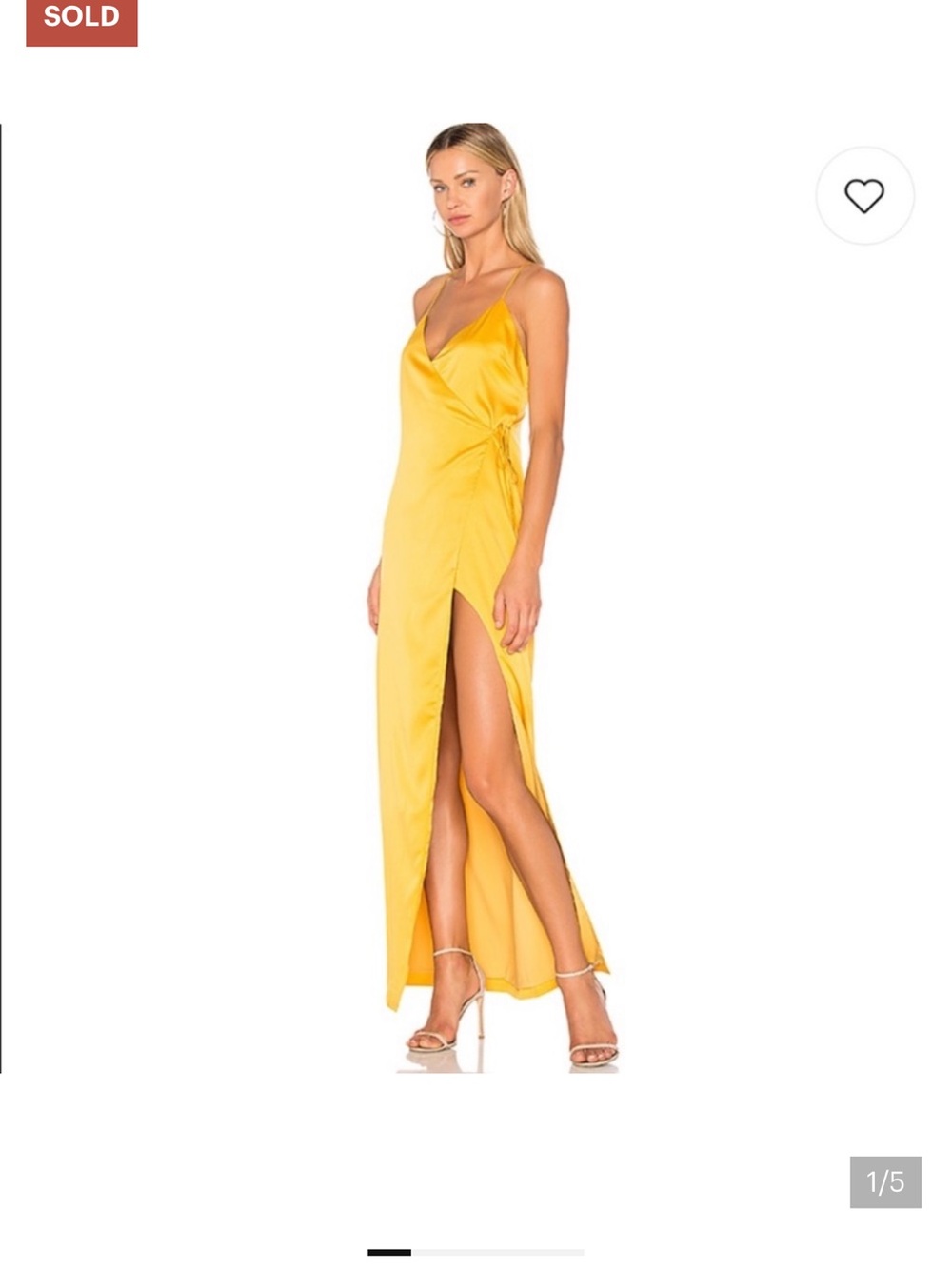 ❤️ NBD x REVOLVE Gold Satin Maxi Dress XS Wedding Guest Formal Gown